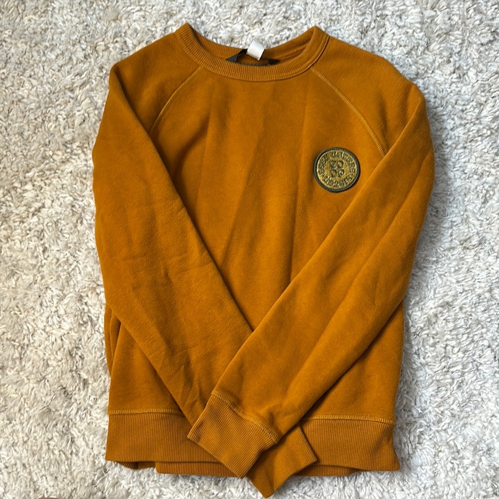 REI Yellow Crewneck Sweater with Ribbed Collar